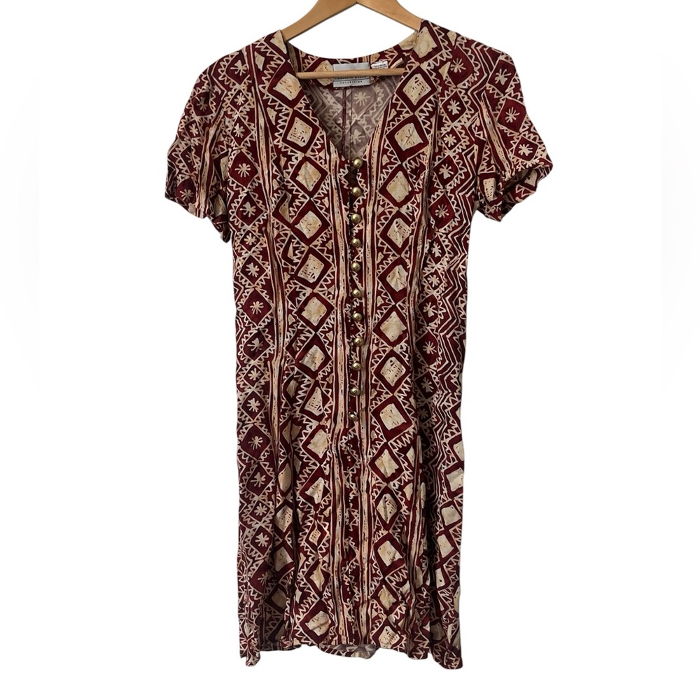 Caroline Wells Collection Vintage 90s Patterned T-Shirt Dress Size 10‎